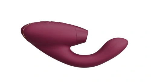 Womanizer Duo 2 + Лубрикант 50 мл - Вібратор із вакуумним стимулятором, 20.3х3.5 см (бордовий) - купити в Києві, Україні